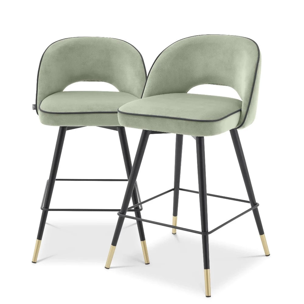 Green shop counter stools