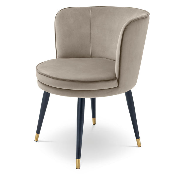 Swivel dining chair Eichholtz Grenada greige velvet draaibare eetkamerstoel