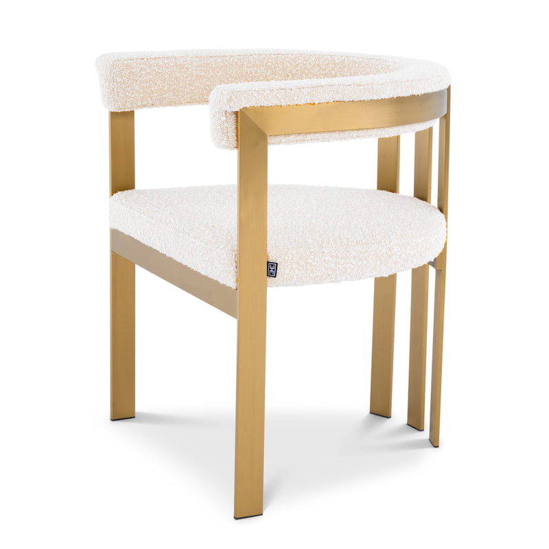 Dining eetkamerstoel chair Eichholtz Clubhouse cream bouclé