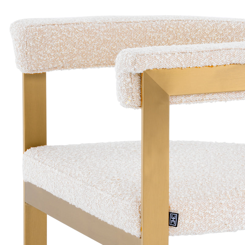 Dining chair eetkamerstoel Eichholtz Clubhouse cream bouclé