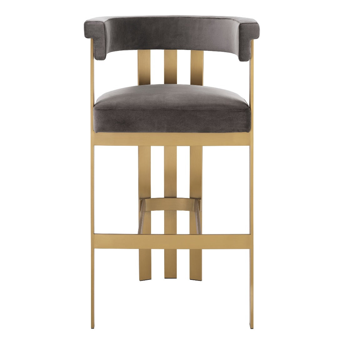 Bar stool Eichholtz Clubhouse grey velvet barkruk
