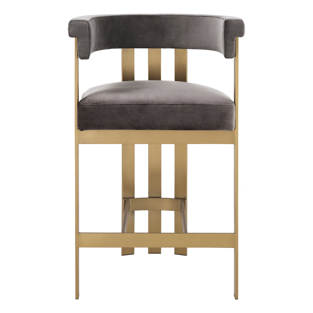 Counter stool Eichholtz Clubhouse grey velvet barkruk