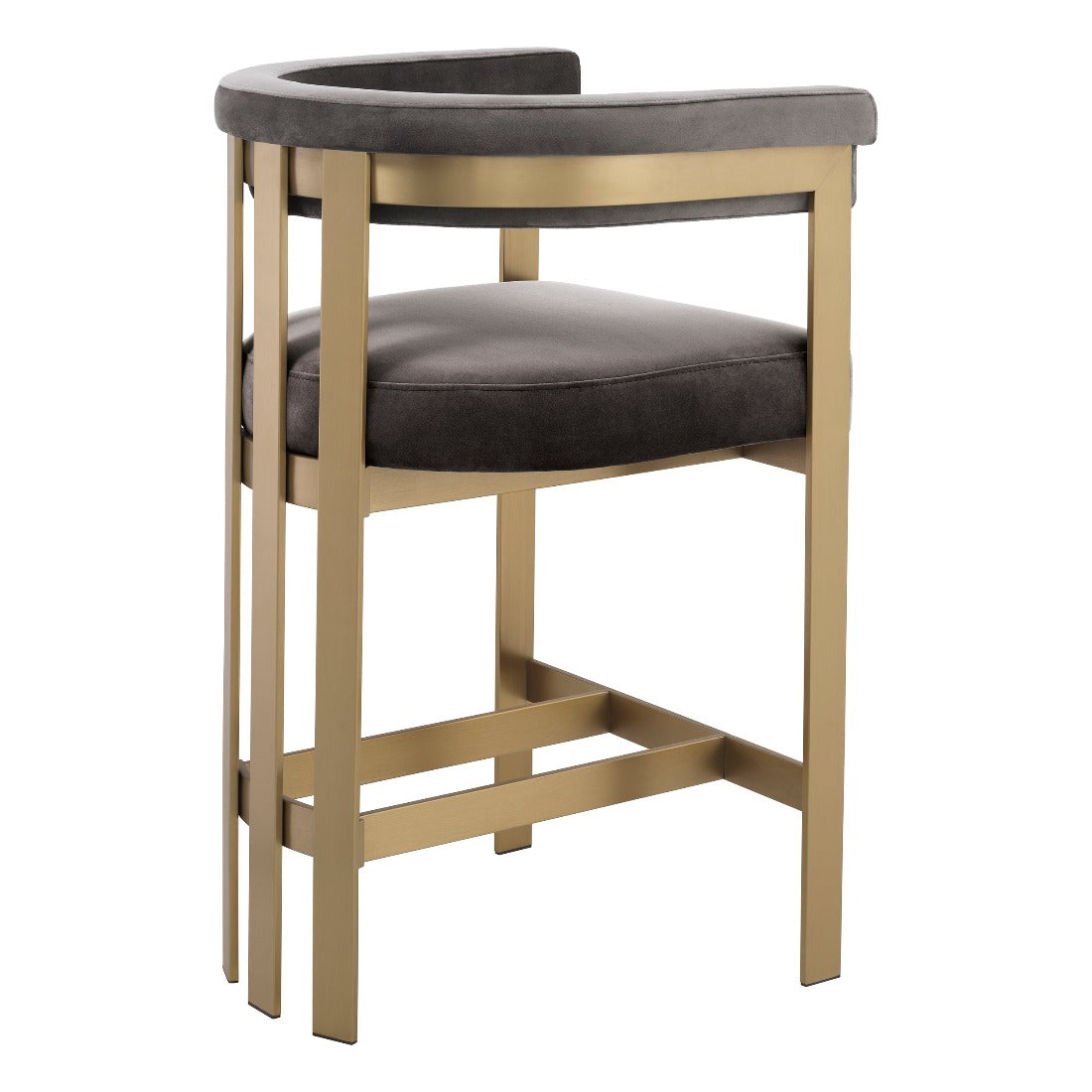 Counter stool Eichholtz Clubhouse grey velvet barkruk