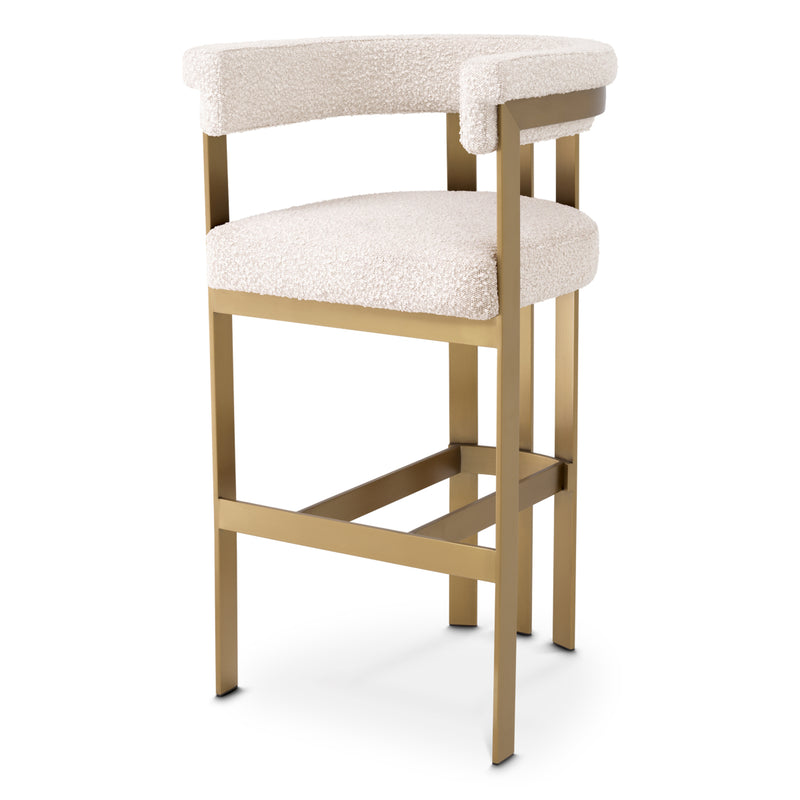 Bar stool Eichholtz Clubhouse bouclé cream
