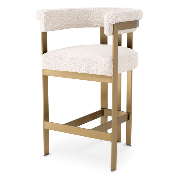 Counter stool Eichholtz Clubhouse bouclé cream