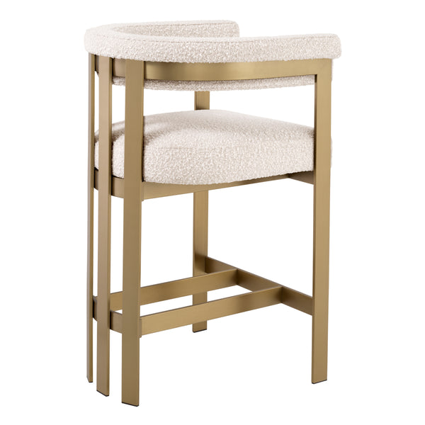 Counter stool Eichholtz Clubhouse bouclé cream