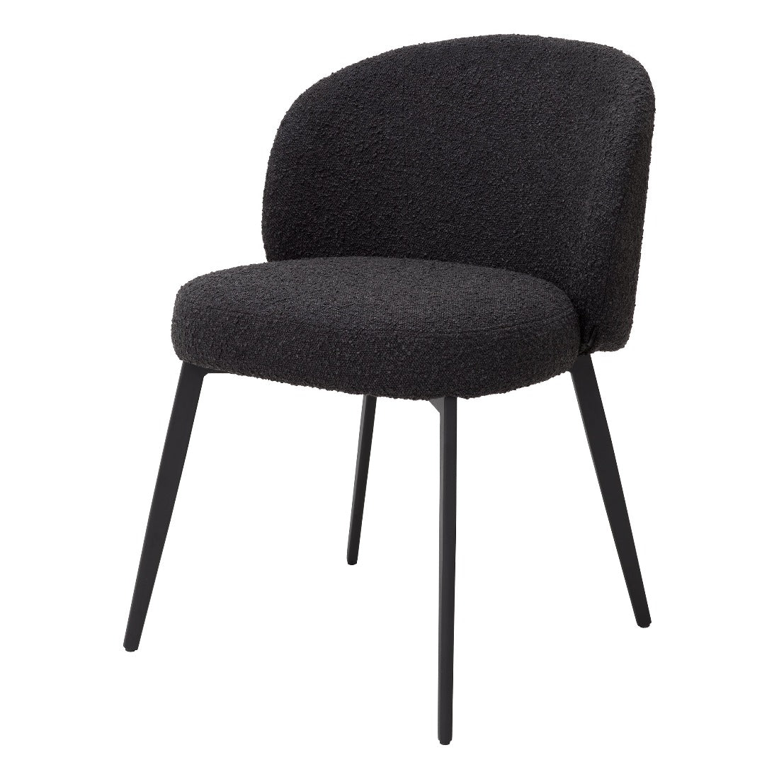 Dining chair Eichholtz Lloyd bouclé black eetkamerstoel