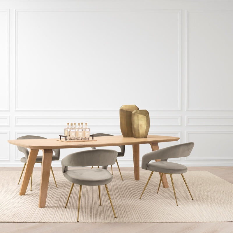 Dining chair Eichholtz Bravo greige velvet brass finish