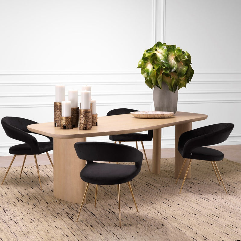 Dining chair Eichholtz Bravo black velvet brass finish