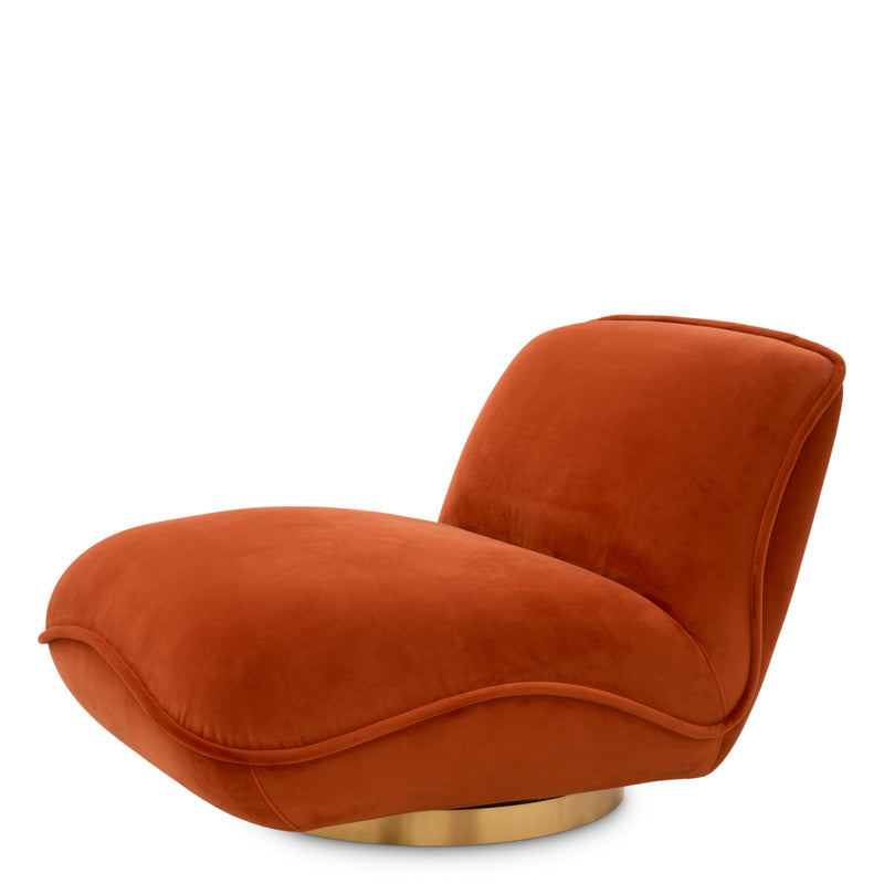 Swivel chair Eichholtz Relax Orange velvet