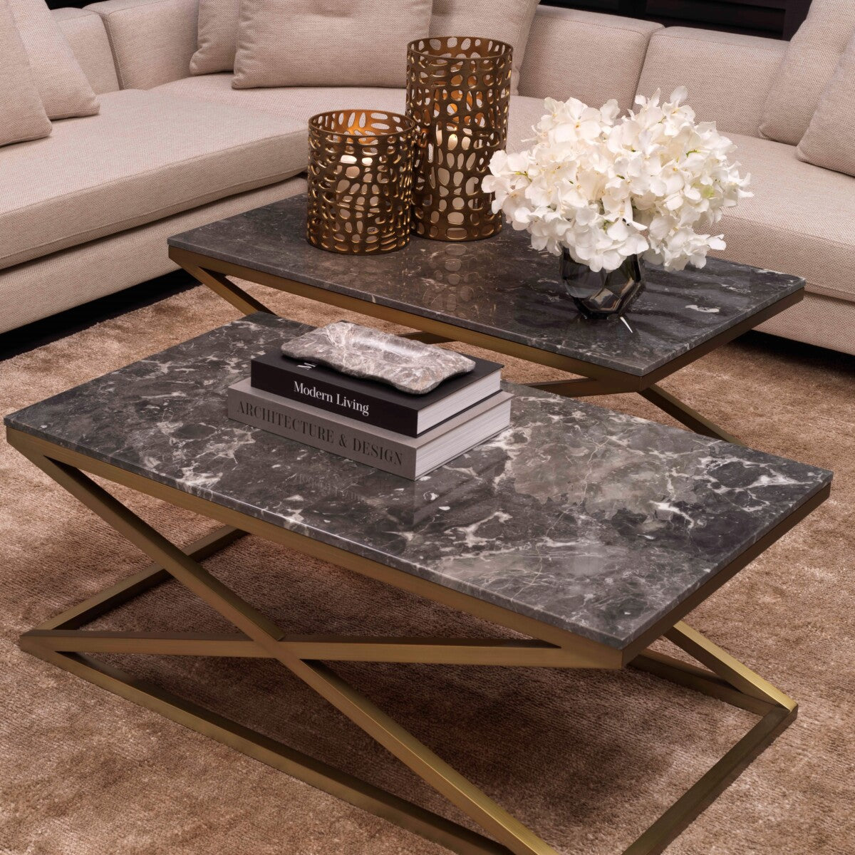 Coffee table Eichholtz Criss Cross Marble showroom model