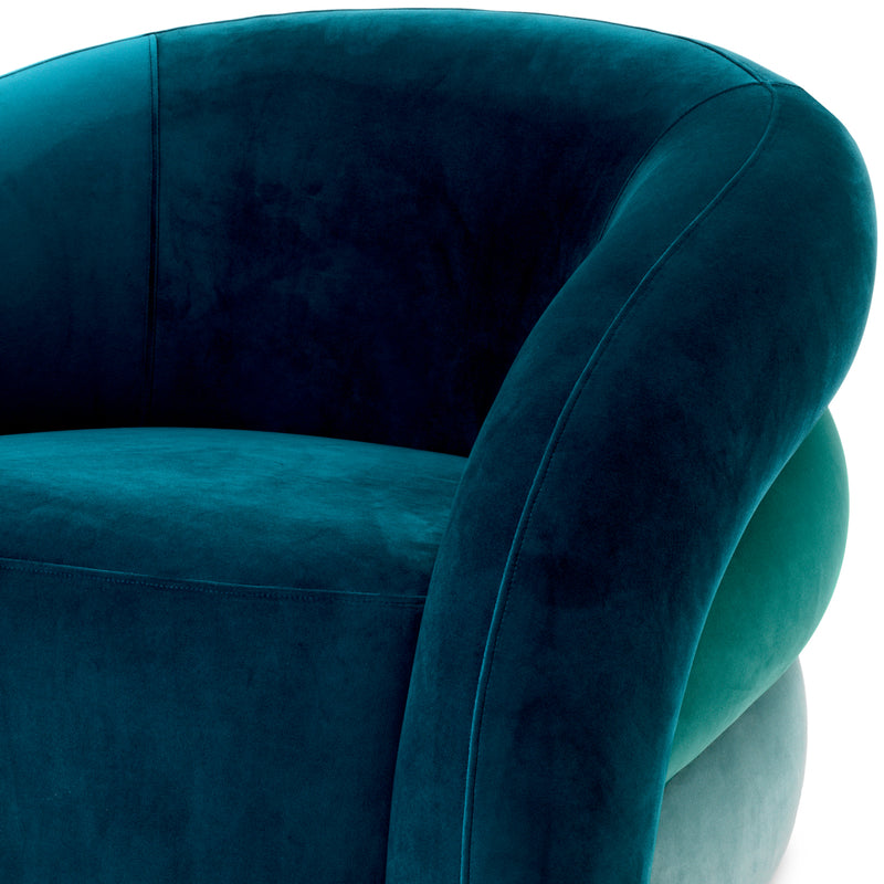 Swivel chair Eichholtz Novelle velvet turquoise