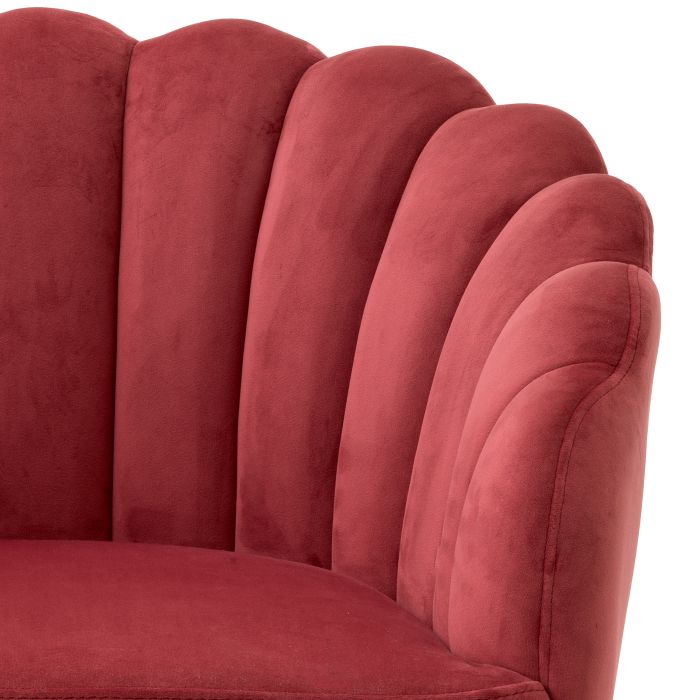 Dining chair Eichholtz Luzern faded red eetkamerstoel velvet