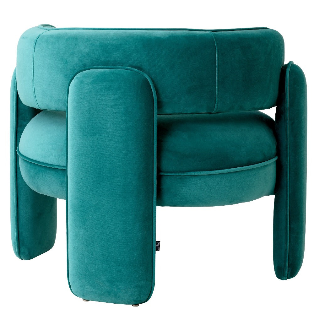 chair fauteuil chaplin savona turquoise velvet eichholtz