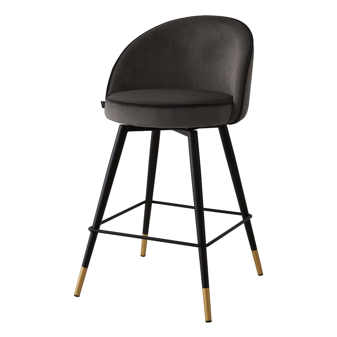 Counter stool Eichholtz Cooper dark grey velvet