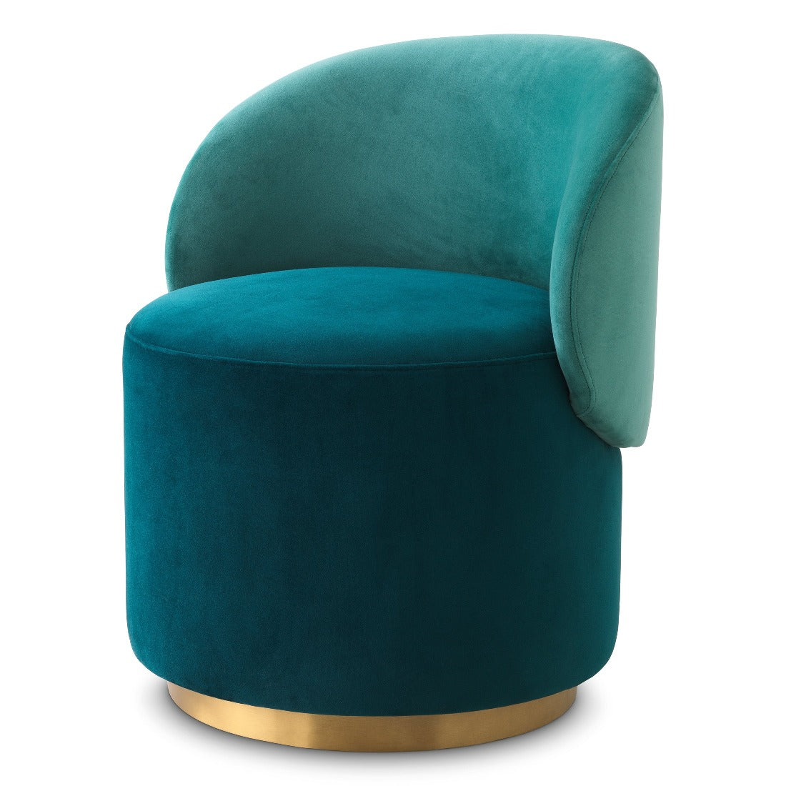 Low swivel dining chair Eichholtz Greer turquoise