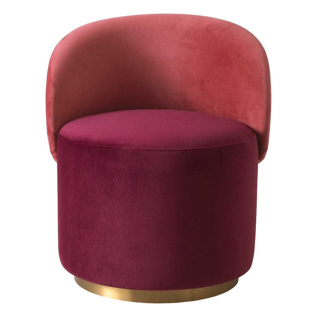 Low swivel dining chair Eichholtz Greer bordeaux red