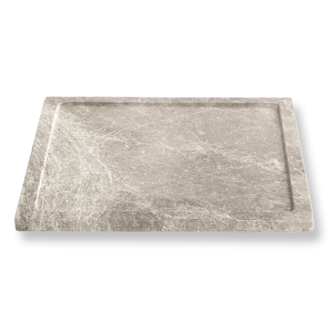 Tablett aus D'Argento-Marmor, 40 x 40 cm