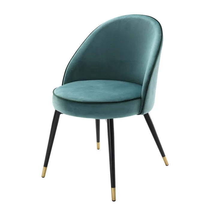 Dining chair Eichholtz cooper turquoise velvet