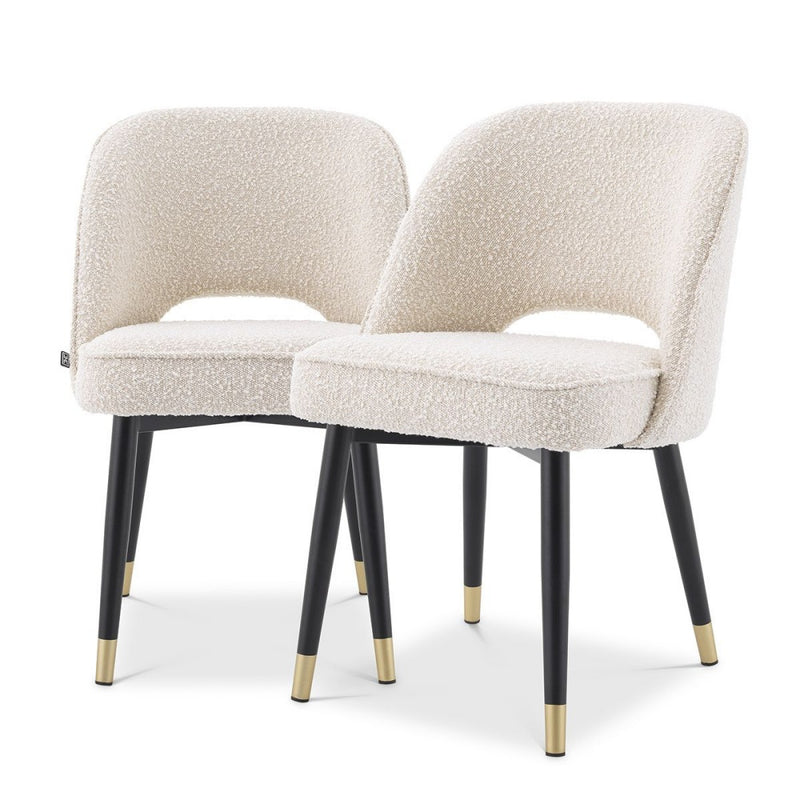 dining chair eichholtz cliff set of 2 bouclé cream