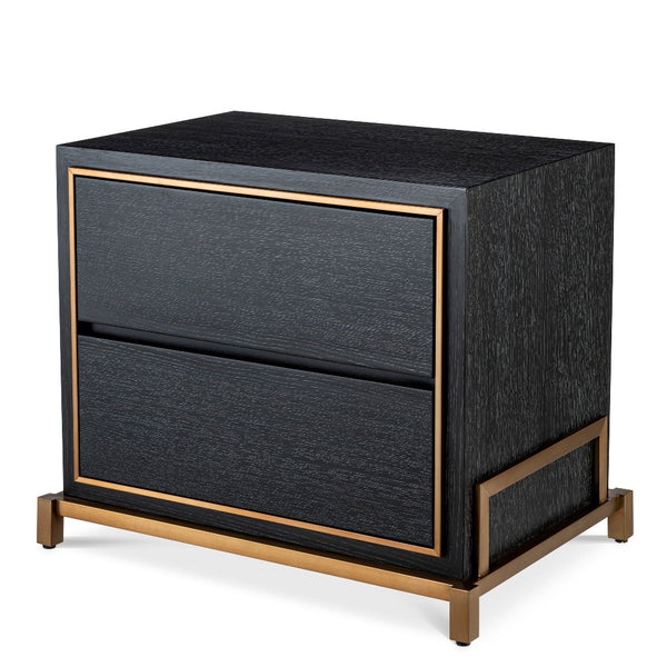 bedside table nachtkastje eichholtz hazel zwart goud