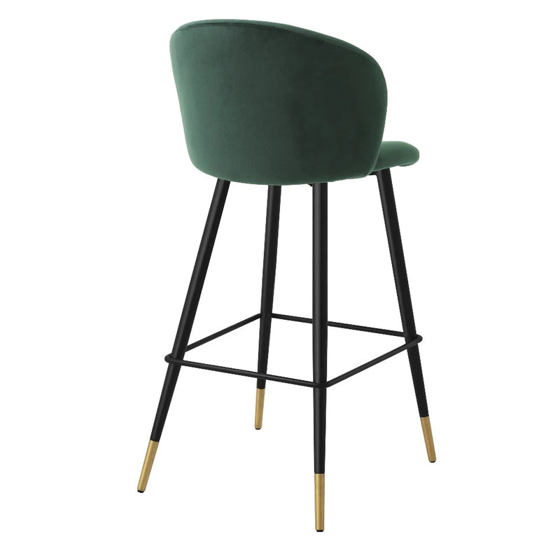 bar stool barkruk eichholtz volante savona dark green velvet donkergroen