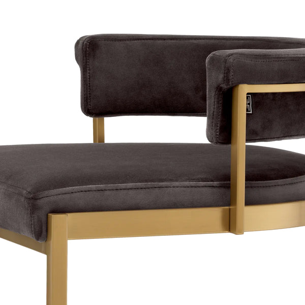 counter stool aanrecht kruk eichholtz dante grey velvet