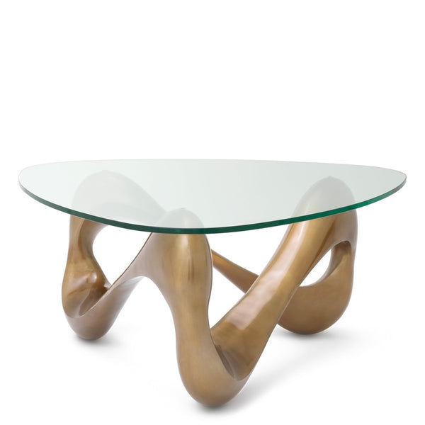 coffee table salontafel eichholtz Aventura goudkleurig glas