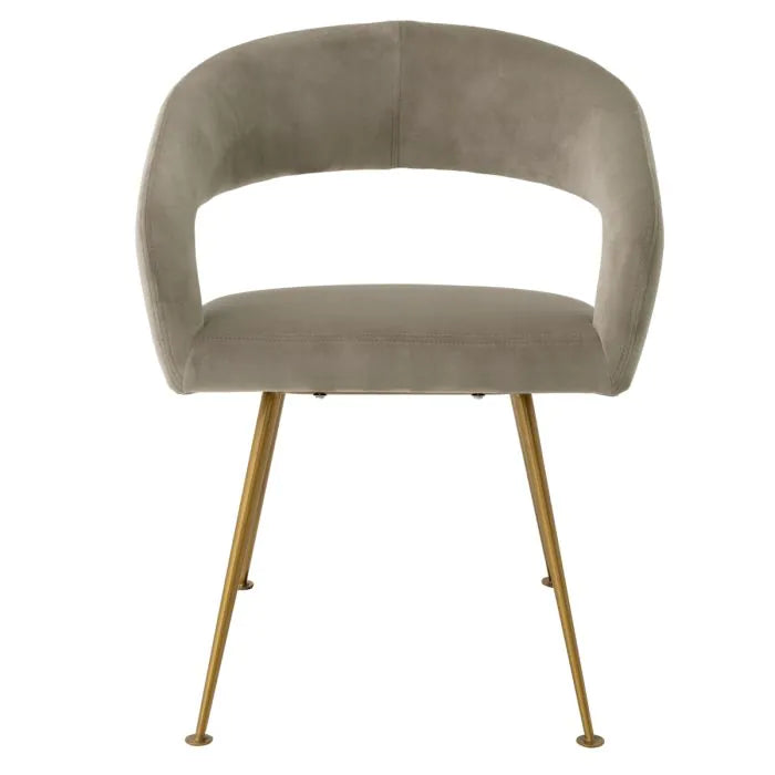 Dining chair Eichholtz Bravo greige velvet brass finish