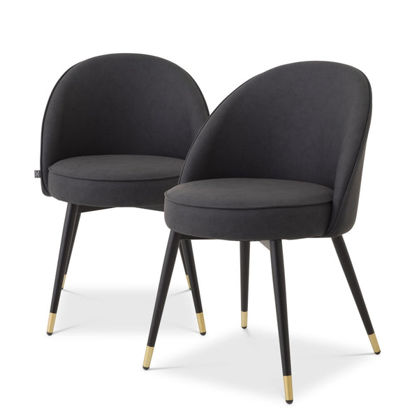 dining chair eichholtz Cooper set of 2 leather grey