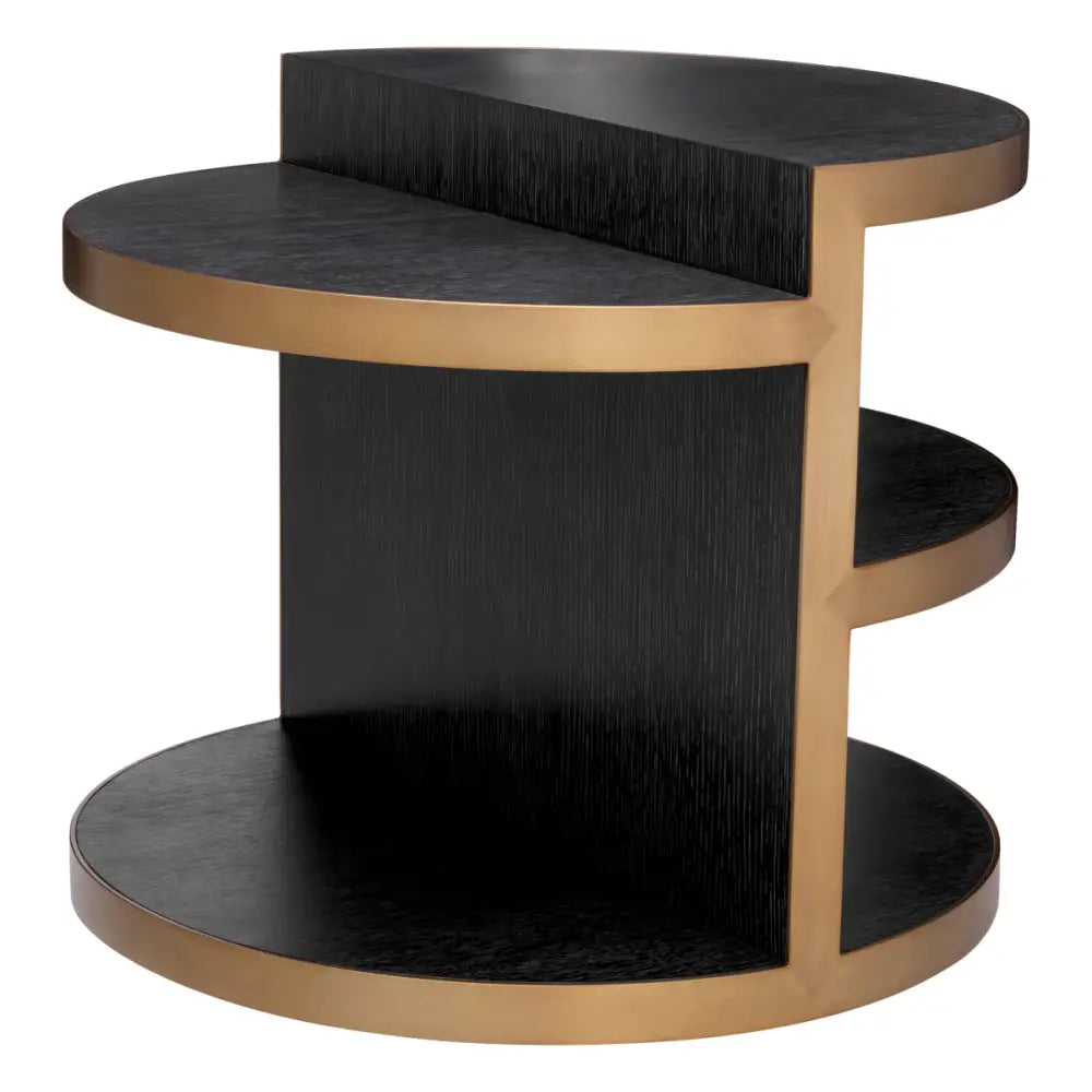 side table eichholtz nilo bijzettafel goud houtskool zwart
