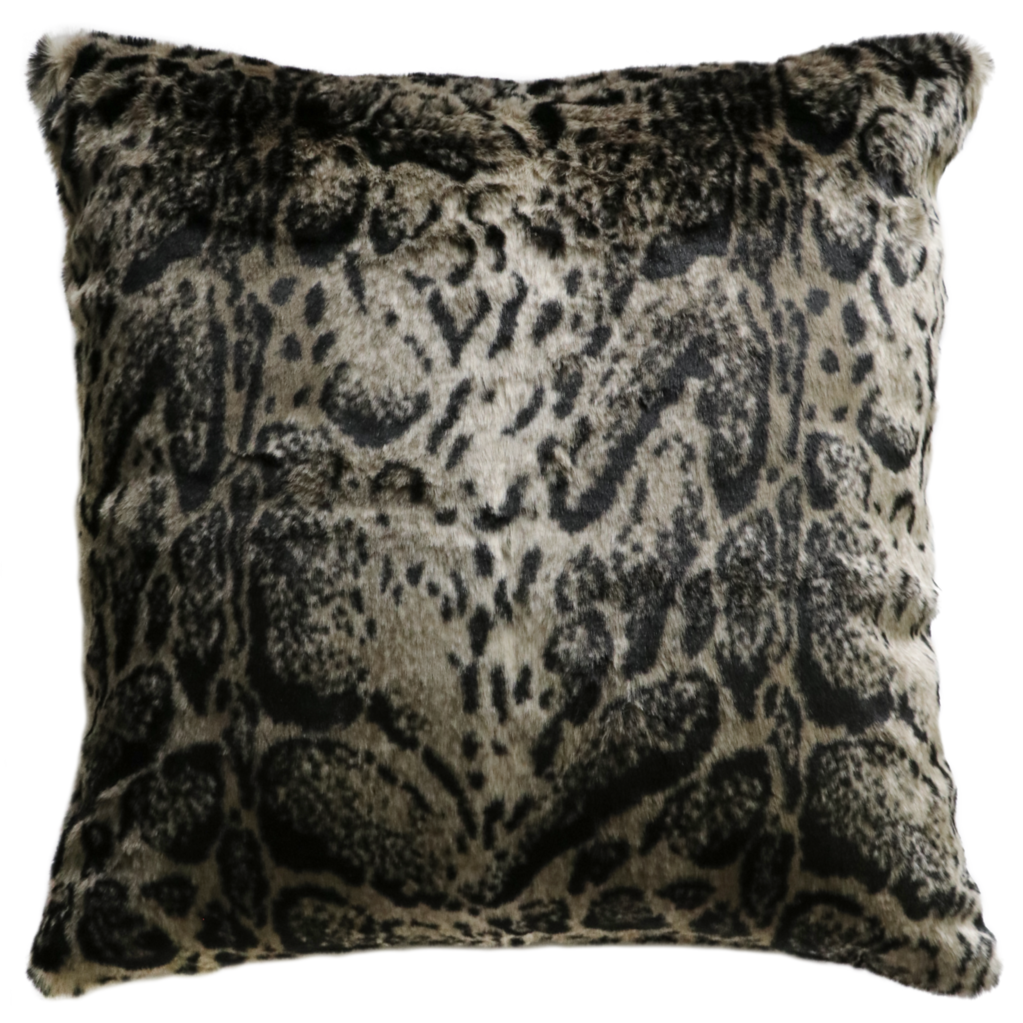Throw pillow Heirloom faux fur African Leopard