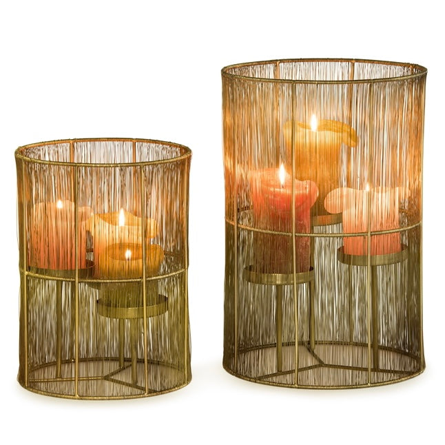 Lantern wired hurricane for 3 candles