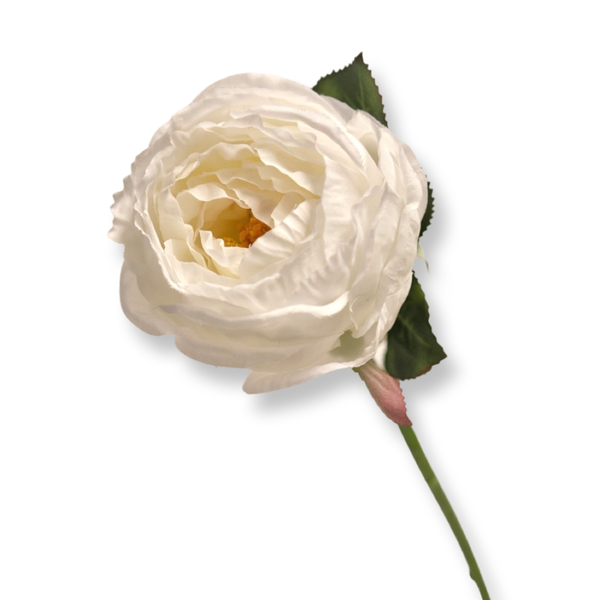 Zijde bloem tak pioenroos wit