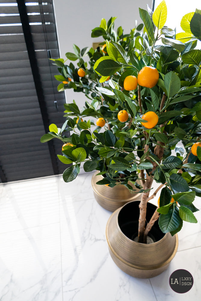 Luxuriöse Kunstpflanze Orange 120 cm