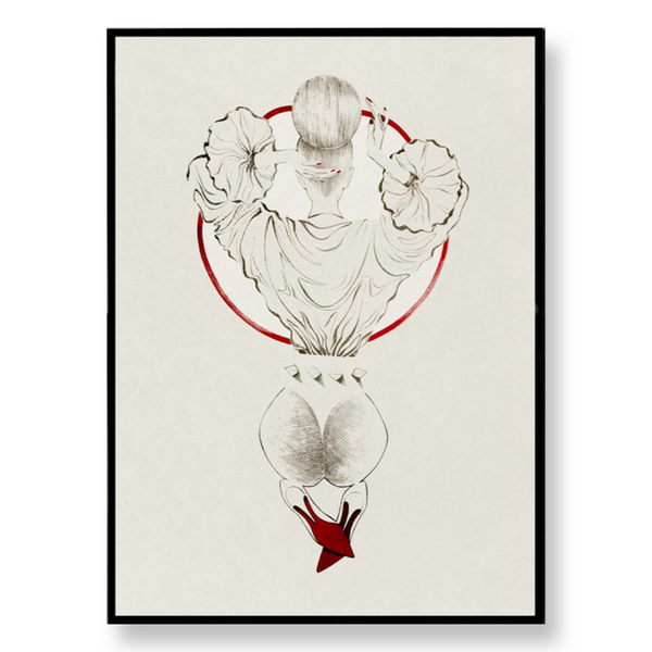 Woven Wall Art Mirror Red Bottoms