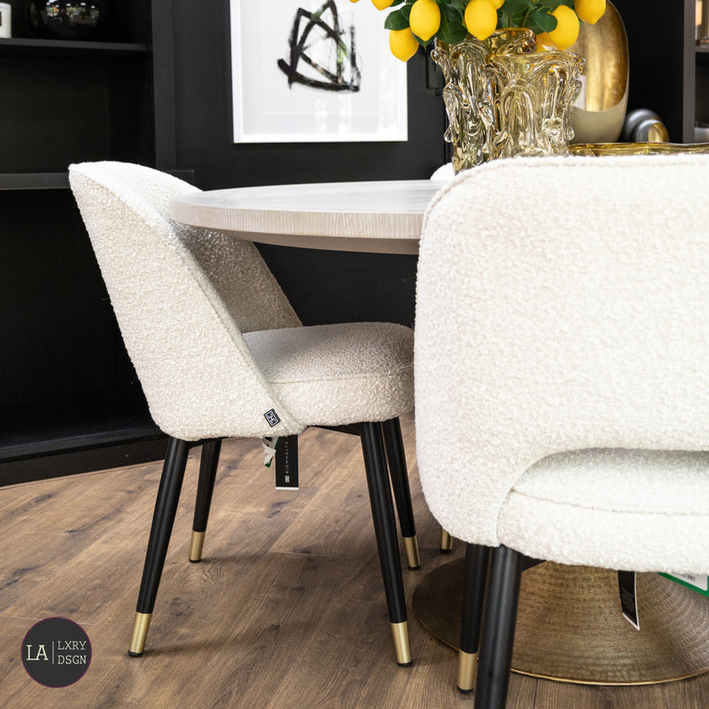 Dining chair Eichholtz Cliff set of 2 bouclé cream