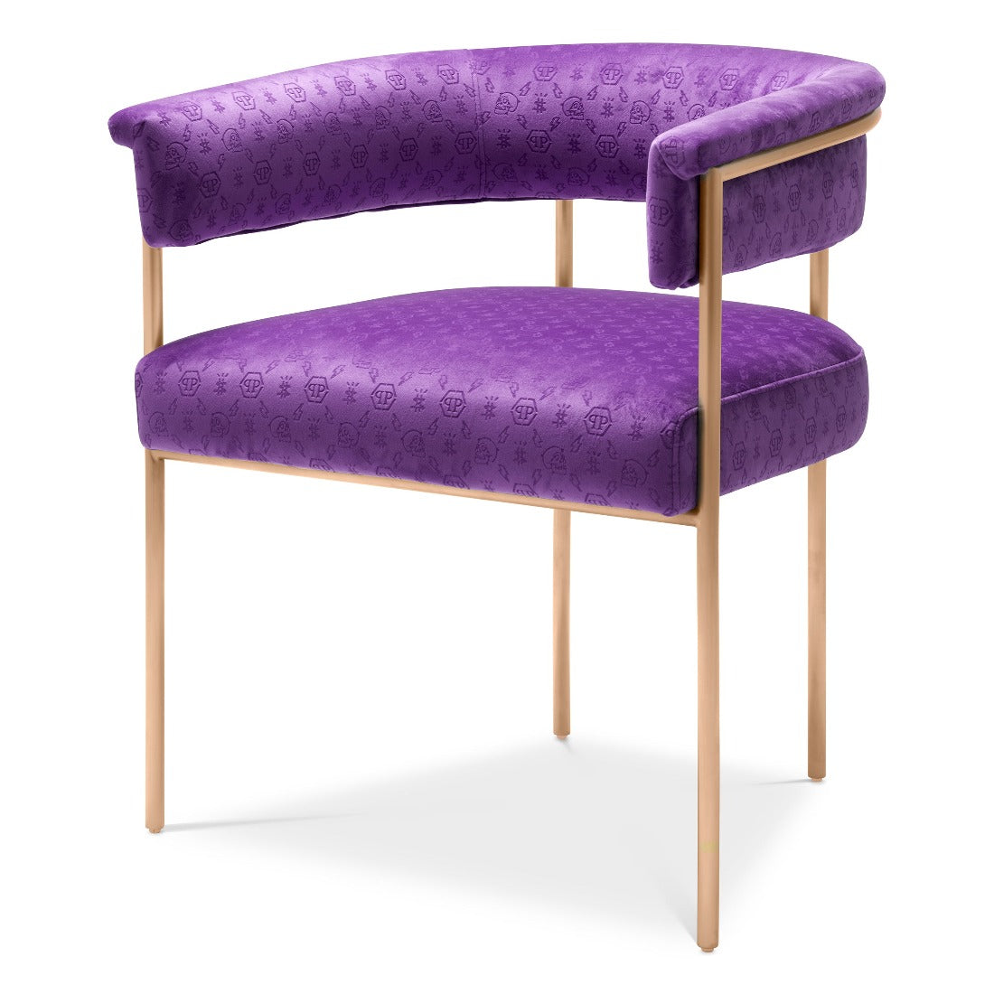 dining chair eetkamerstoel philipp plein for eichholtz monogram purple paars