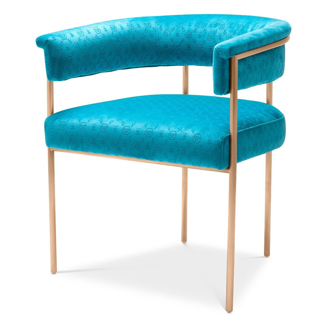 dining chair eetkamerstoel stoel philipp plein monogram blue blauw turquoise