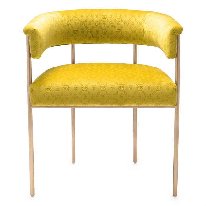 dining chair eetkamerstoel stoel philipp plein for eichholtz monogram yellow