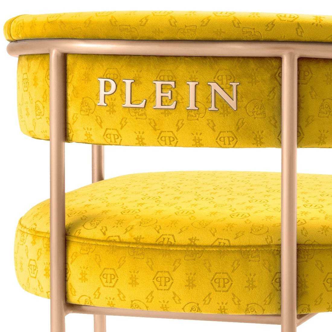 dining chair eetkamerstoel stoel philipp plein for eichholtz monogram yellow
