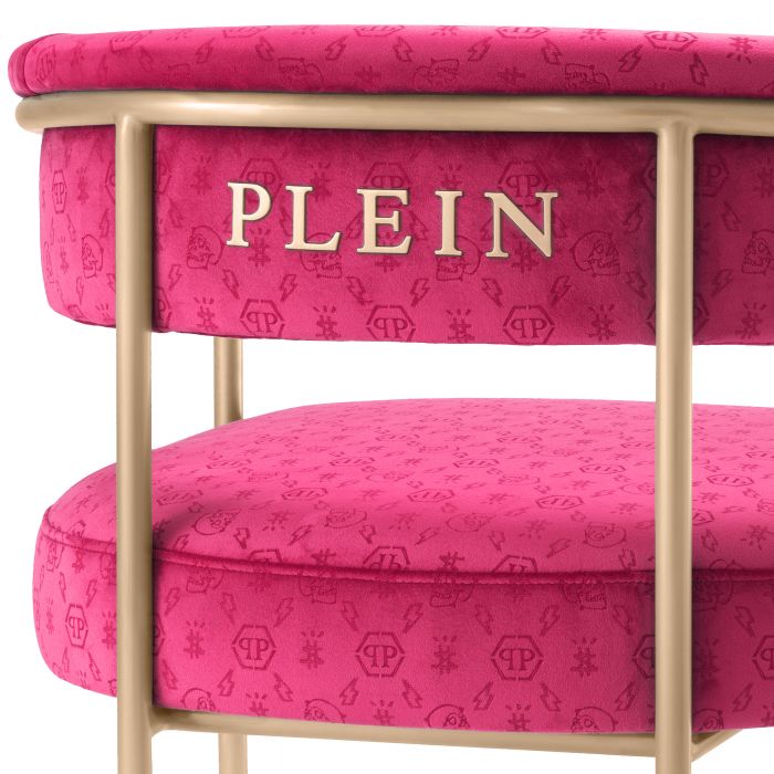 dining chair eetkamerstoel philipp plein monogram fuchsia roze pink