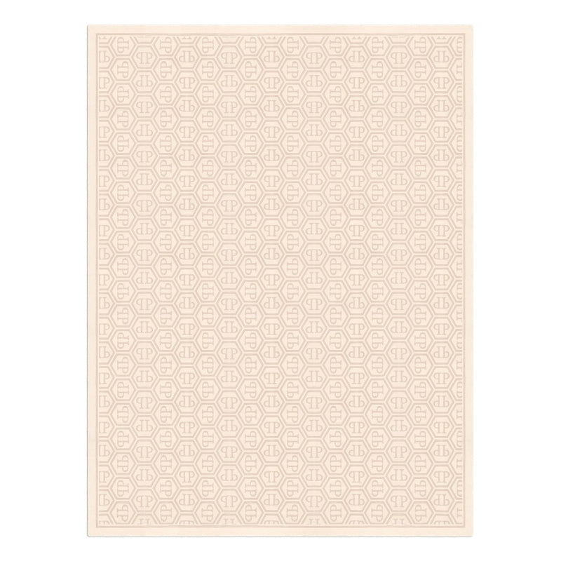 vloerkleed carpet rug philipp plein hexagon 300 x 400 cm beige PP