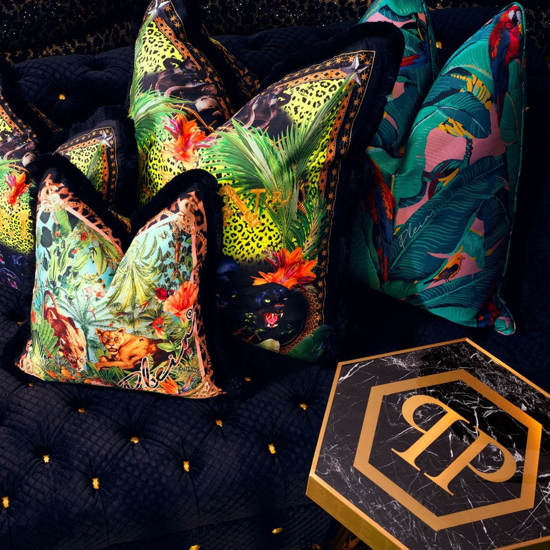 philipp plein sierkussen parrot papegaai zijde