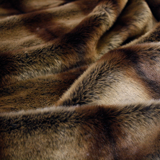 Throw Heirloom faux fur Striped Beaver 180x150