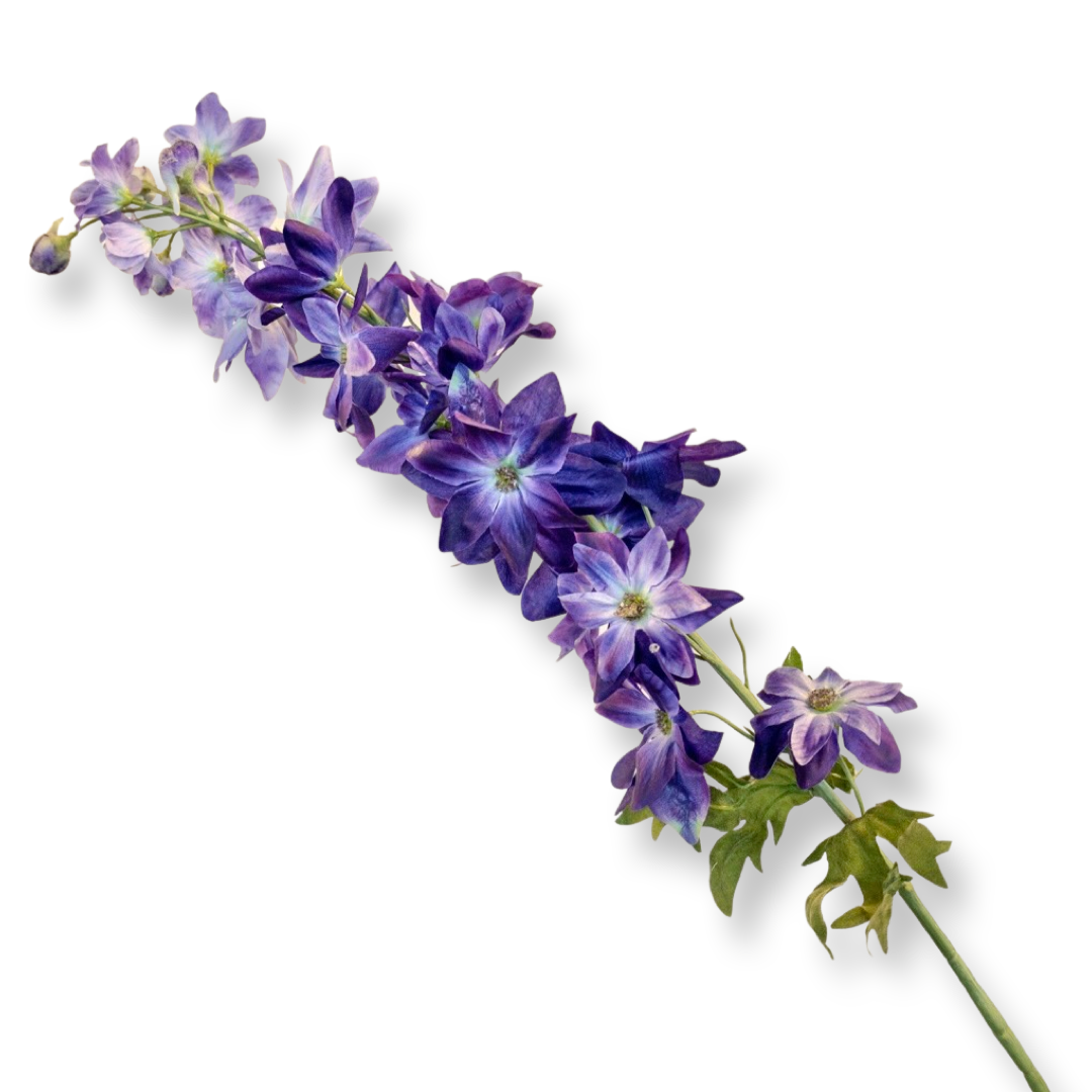 Silk flower branch Delphiniums Violet
