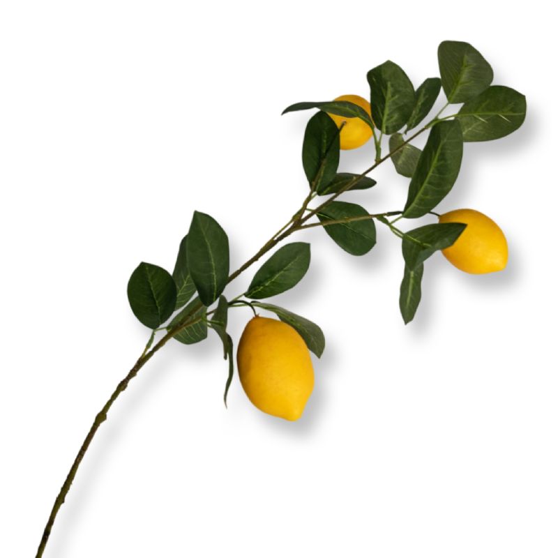 Silk flower branch Lemon