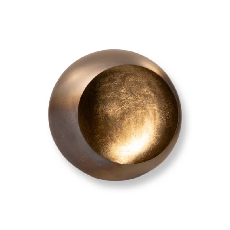 Windlicht Circle Egg burned brass / gold S