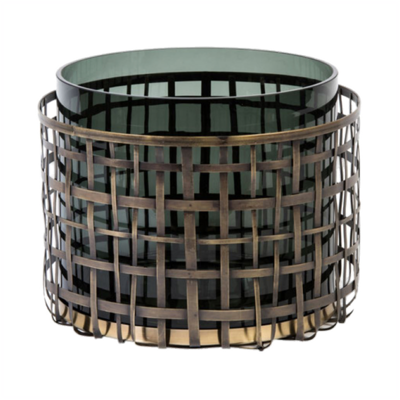 Windlicht Strip Basket Hurricane Grey XL
